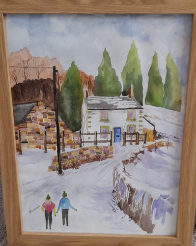 Pauline, Winter scene, watercolour.